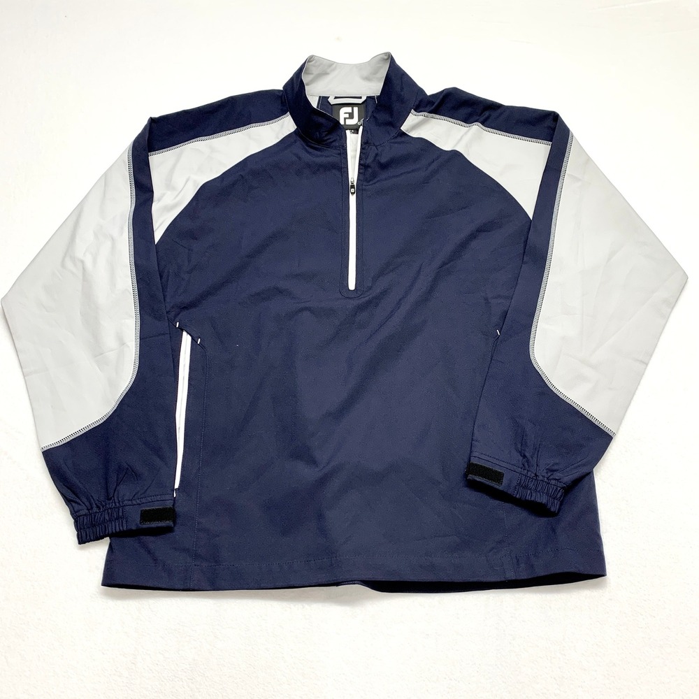FootJoy Performance Windbreaker Pullover Mens Size L Navy Blue Golf Quarter Zip